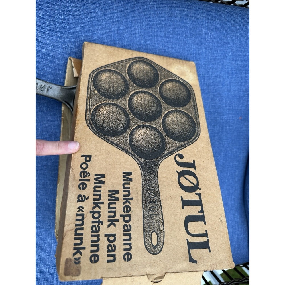 Vintage Jotul Cast Iron Pan Aebleskiver Biscuits Muffins Eggs Made in Norway - Picture 2 of 3
